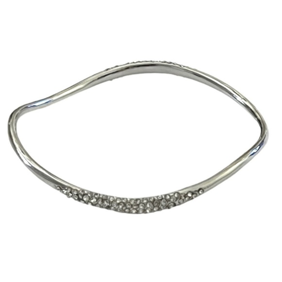 ALEXIS BITTAR • Miss Havisham Liquid Crystal Encrusted Wavy Bangle Bracelet - Picture 1 of 9